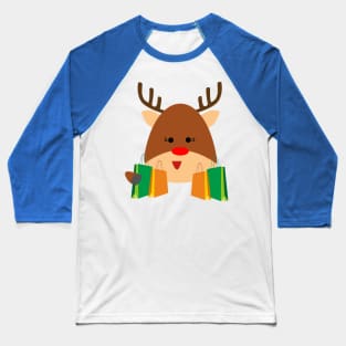 Merry Christmas Reindeer Shopping Baseball T-Shirt